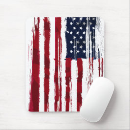 USA Flag Patriotic American Red White Blue Muismat