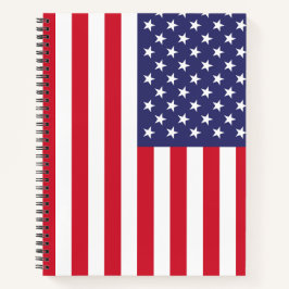 USA Flag Patriotic American Red White Blue Spiral Notitieboek