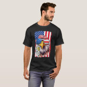 USA Flag Patriotic Eagle Sunglasses 4th Of July Be T-shirt (Voorkant volledig)