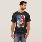USA Flag Patriotic Eagle Sunglasses 4th Of July Be T-shirt (Voorkant volledig)
