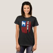 USA flag Patriotic Pug Mom T-shirt (Voorkant volledig)
