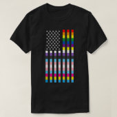 USA Flag Patriotic Trans Non Binary Panseual Gay P T-shirt (Design voorkant)