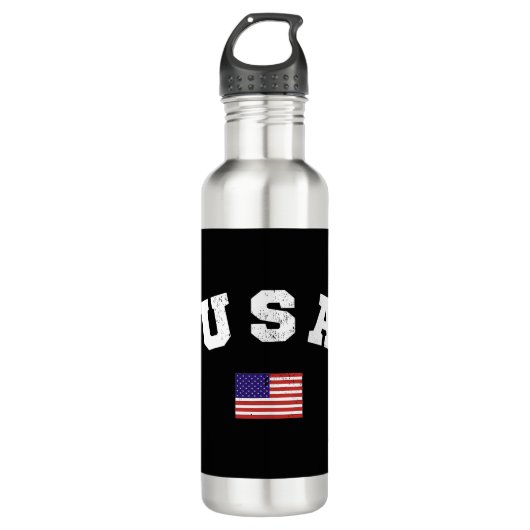 USA  Flag Patriotic Waterfles (Voorkant)