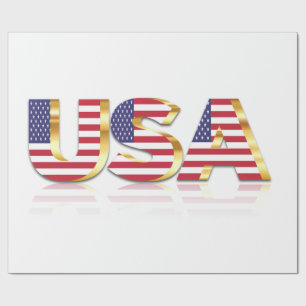 USA Flag Patriotic Wrapping Paper Cadeaupapier