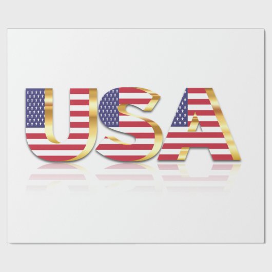 USA Flag Patriotic Wrapping Paper Cadeaupapier (Vlak)
