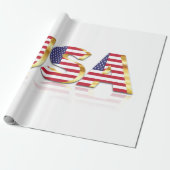 USA Flag Patriotic Wrapping Paper Cadeaupapier (Uitgerold)