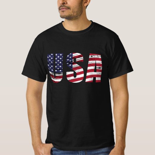 USA FLAG Patriottisch 4 juli T-shirt (Voorkant)