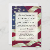 USA Flag Patriottisch Twee Wordt Een Bijbel Bruilo Kaart (Voorkant)