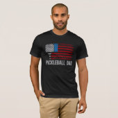 USA Flag Pickleball Dad T-shirt (Voorkant volledig)