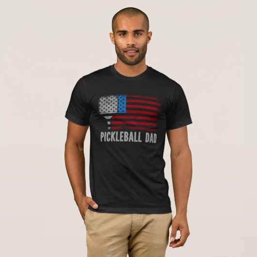 USA Flag Pickleball Dad T-shirt (Voorkant volledig)