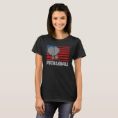 USA Flag Pickleball Shirt Paddle Pickleball Player (Voorkant volledig)
