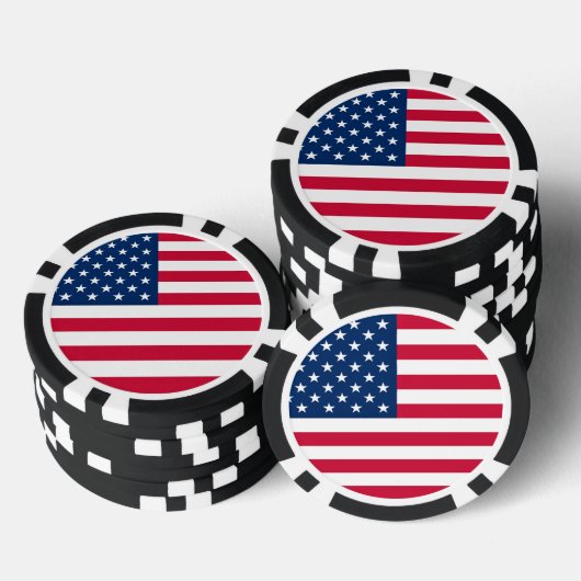 USA Flag Poker Chips (Opstapeling)