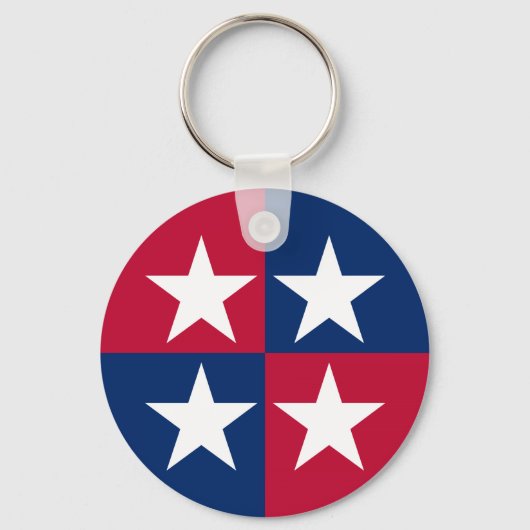 USA Flag Pop Art Stars Sleutelhanger (Voorkant)