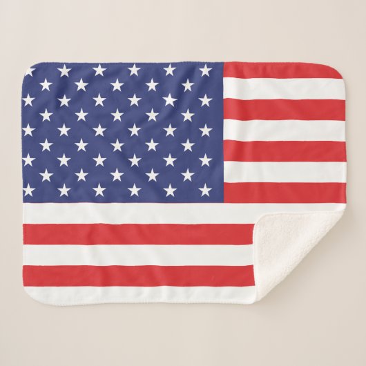 USA Flag Print Patriottische Sherpa Deken (Voorkant (horizontaal))