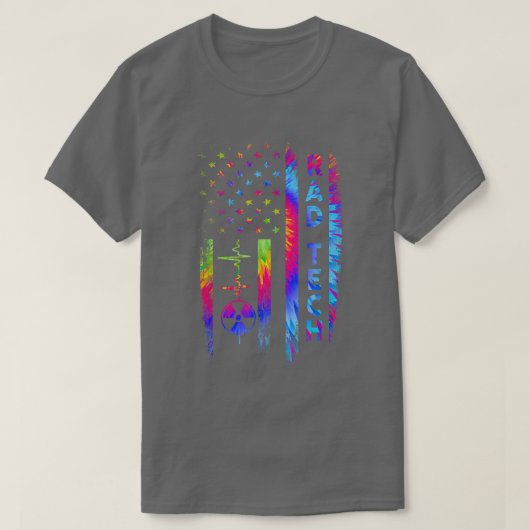 USA Flag Radiology Tech Rad Skeleton Thumb, XRay W T-shirt (Design voorkant)