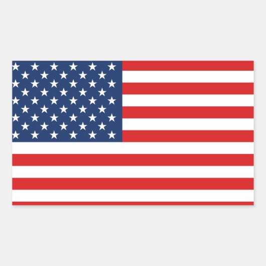 USA FLAG RECHTHOEKIGE STICKER (Voorkant)