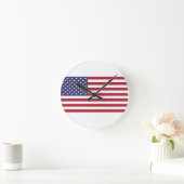 USA flag red white blue clock Ronde Klok (Huis)
