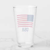 USA Flag Red White Blue United States Patriotic Glas (Achterkant)
