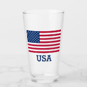 USA Flag Red White Blue United States Patriotic Glas (Voorkant)