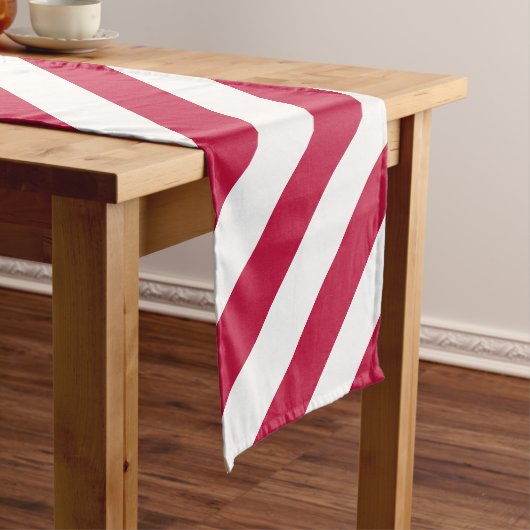 USA Flag Red White Stripes Cotton Table Runner Korte Tafelloper (Voorbeeld)