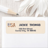 USA Flag Retour Adreslabels Etiket (Insitu)