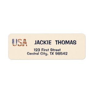 USA Flag Retour Adreslabels Etiket