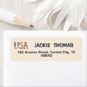 USA Flag Retour Adreslabels Etiket (Insitu)