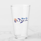 USA Flag Roos op zijn kant blauw gepersonaliseerd Glas (Voorkant)