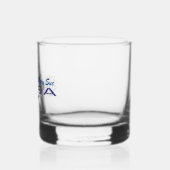 USA Flag Roos op zijn kant blauw gepersonaliseerd Whisky Glas (Links)
