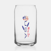 USA Flag Roos Rood Gepersonaliseerd Blikvorm Glas (Voorkant)