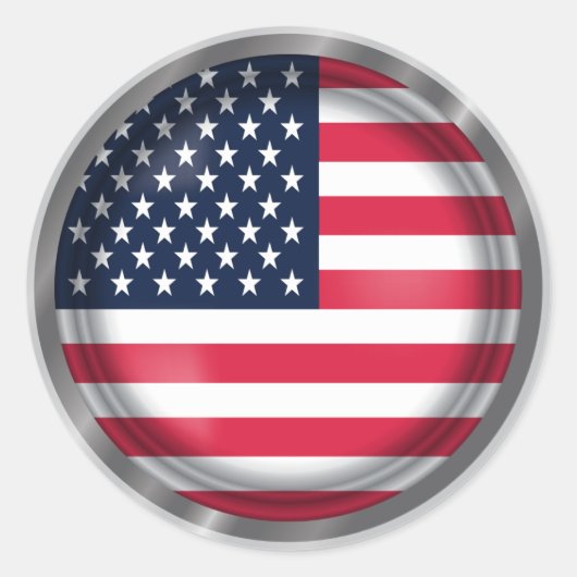 USA Flag Seal, Amerikaanse vlaggenkunst Ronde Sticker (Voorkant)