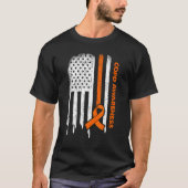 USA Flag Sinaasappel Lint COPD Awareness T-shirt (Voorkant)
