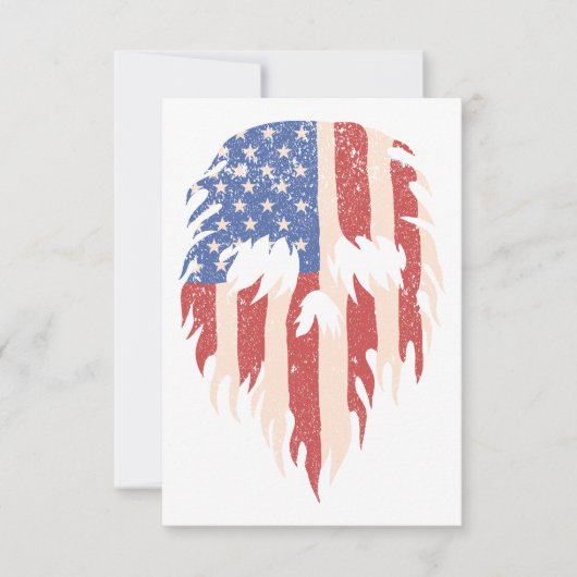 USA Flag Skull Beard | Distressed Patriotic Design Bedankkaart (Voorkant)