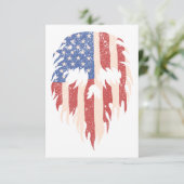 USA Flag Skull Beard | Distressed Patriotic Design Bedankkaart (Staand voorkant)
