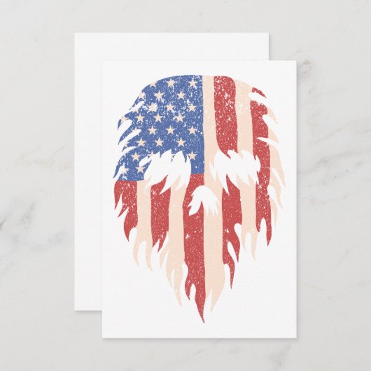 USA Flag Skull Beard | Distressed Patriotic Design Bedankkaart (Voorkant / Achterkant)