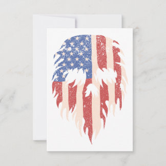 USA Flag Skull Beard | Distressed Patriotic Design Bedankkaart