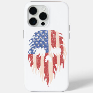 USA Flag Skull Beard | Distressed Patriotic Design iPhone 15 Pro Max Hoesje