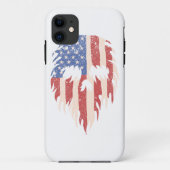 USA Flag Skull Beard | Distressed Patriotic Design Case-Mate iPhone Case (Achterkant)