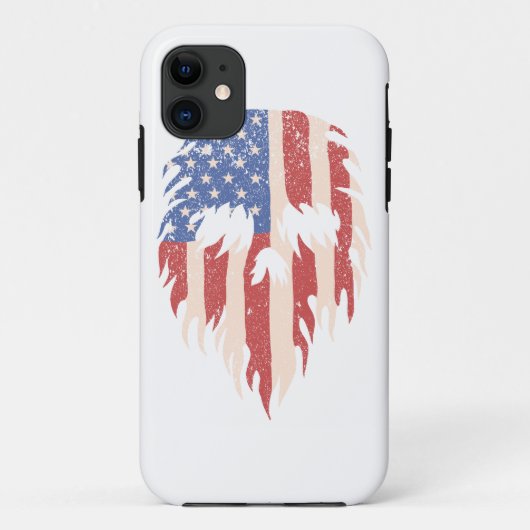 USA Flag Skull Beard | Distressed Patriotic Design Case-Mate iPhone Case (Achterkant)
