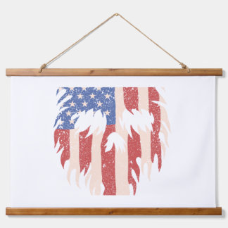 USA Flag Skull Beard | Distressed Patriotic Design Hangend Wandkleed