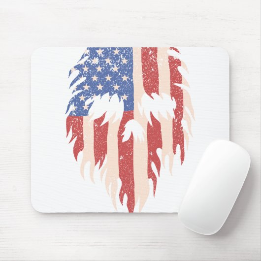 USA Flag Skull Beard | Distressed Patriotic Design Muismat (Met muis)