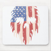 USA Flag Skull Beard | Distressed Patriotic Design Muismat (Voorkant)