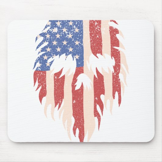 USA Flag Skull Beard | Distressed Patriotic Design Muismat (Voorkant)