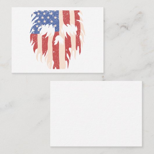 USA Flag Skull Beard | Distressed Patriotic Design Notitiekaartje (Voorkant / Achterkant)
