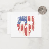 USA Flag Skull Beard | Distressed Patriotic Design Notitiekaartje (Voorkant / Achterkant in situ)