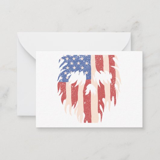 USA Flag Skull Beard | Distressed Patriotic Design Notitiekaartje (Voorkant)