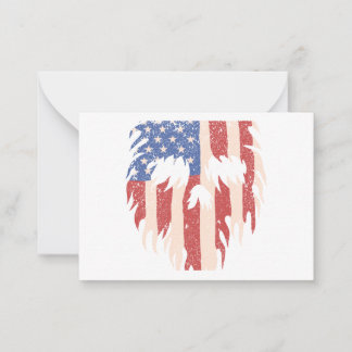 USA Flag Skull Beard | Distressed Patriotic Design Notitiekaartje