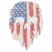USA Flag Skull Beard | Distressed Patriotic Design Sticker (Voorkant)