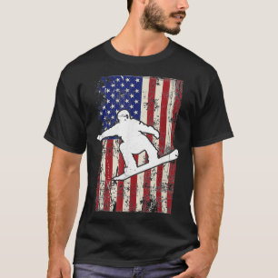 USA Flag Snowboarden Amerikaans Snowboarder T-shir T-shirt