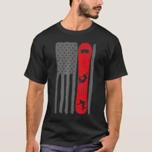 USA Flag Snowboarder Distress _1  T-shirt
